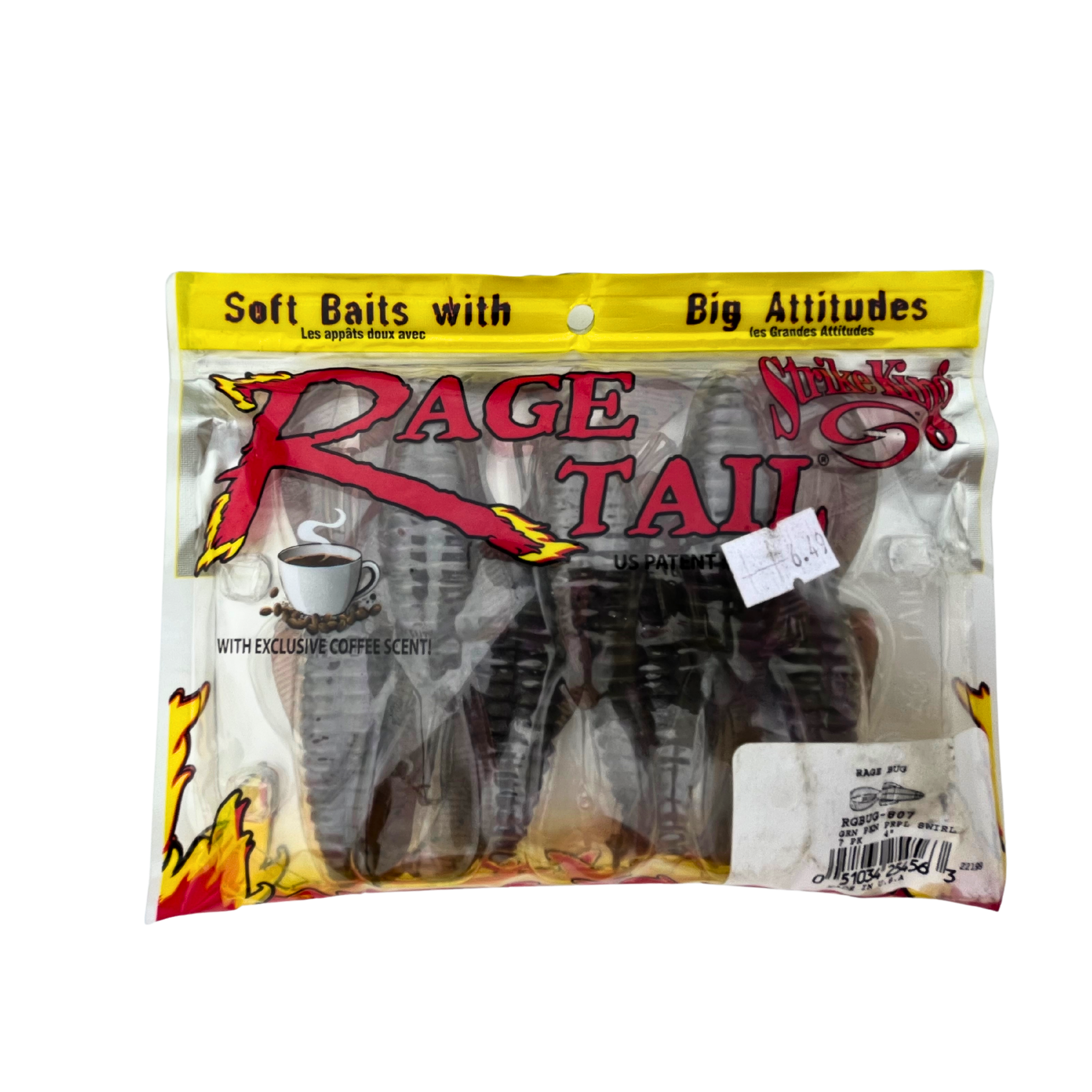 Clearance Find: Strike King Rage Tail Craw- Green Pumpkin Purple Swirl (6pk discount)