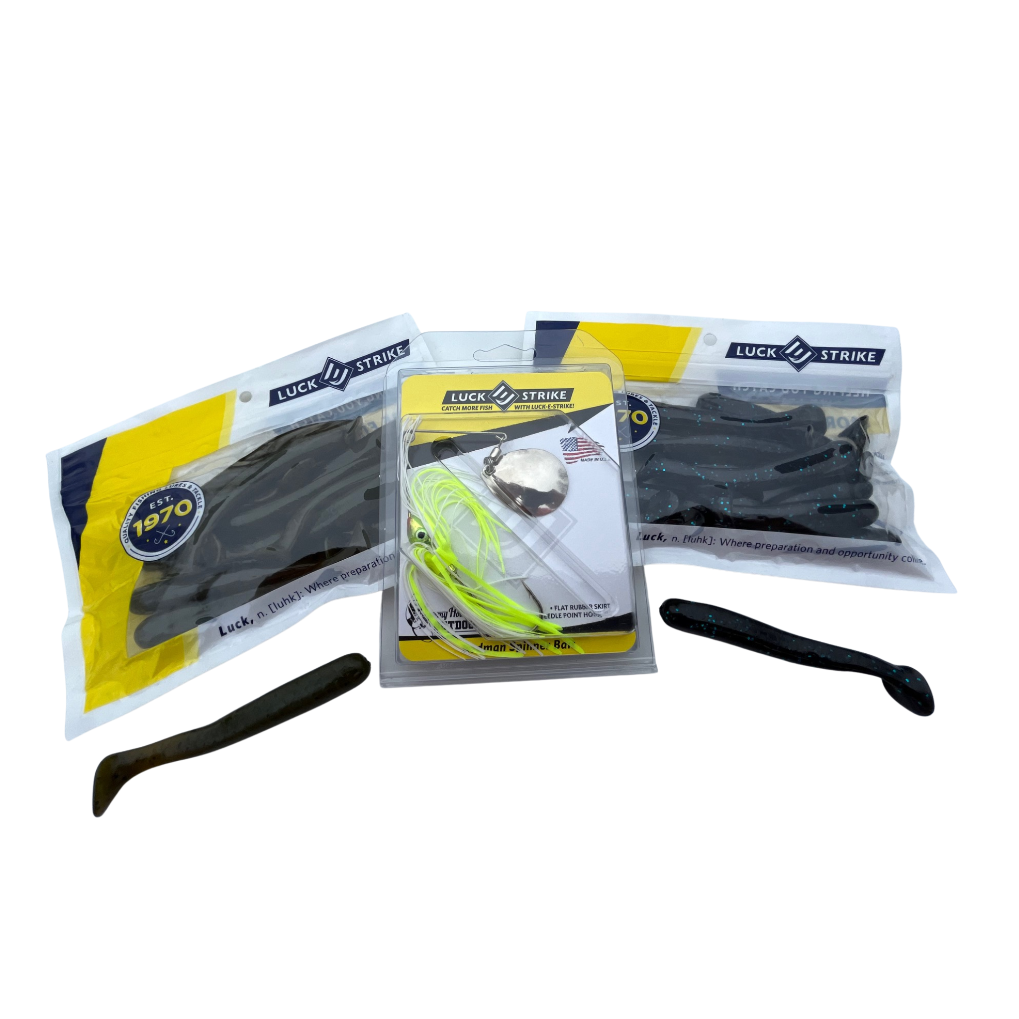 Luck-E-Strike "Master Legacy" Bundle – (1) Redman Spinnerbait + (2) Paddle Tail Packs