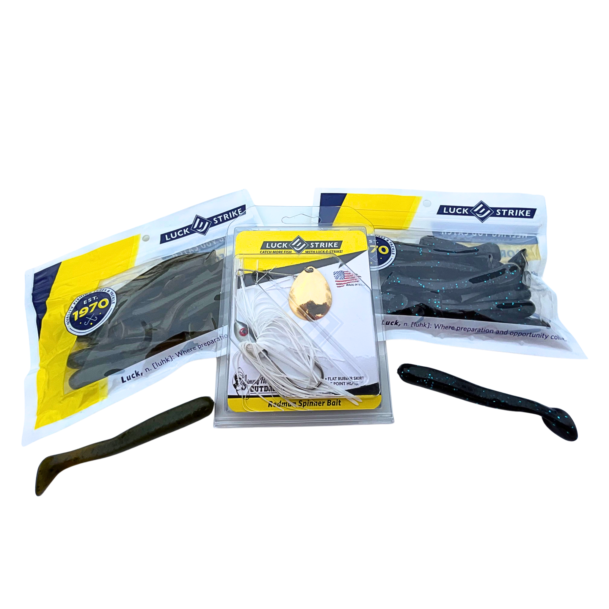 Luck-E-Strike "Master Legacy" Bundle – (1) Redman Spinnerbait + (2) Paddle Tail Packs
