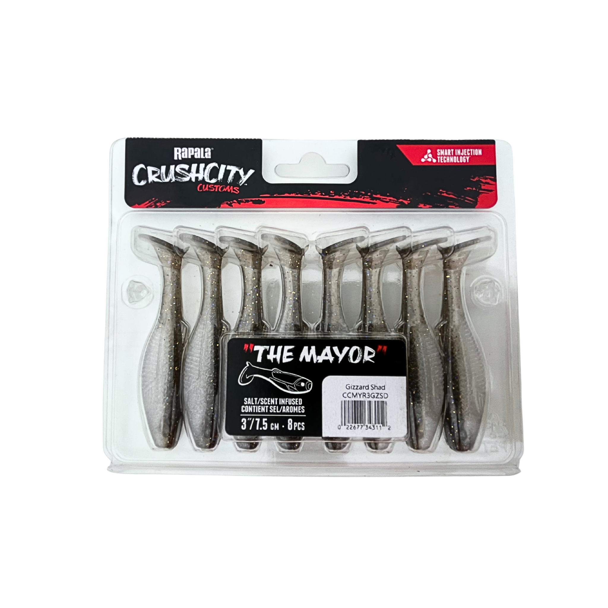 Scouted Stock: Crush City Mayor 3.75" - "Gizzard Shad" Lifelike Swimbait (8pk)