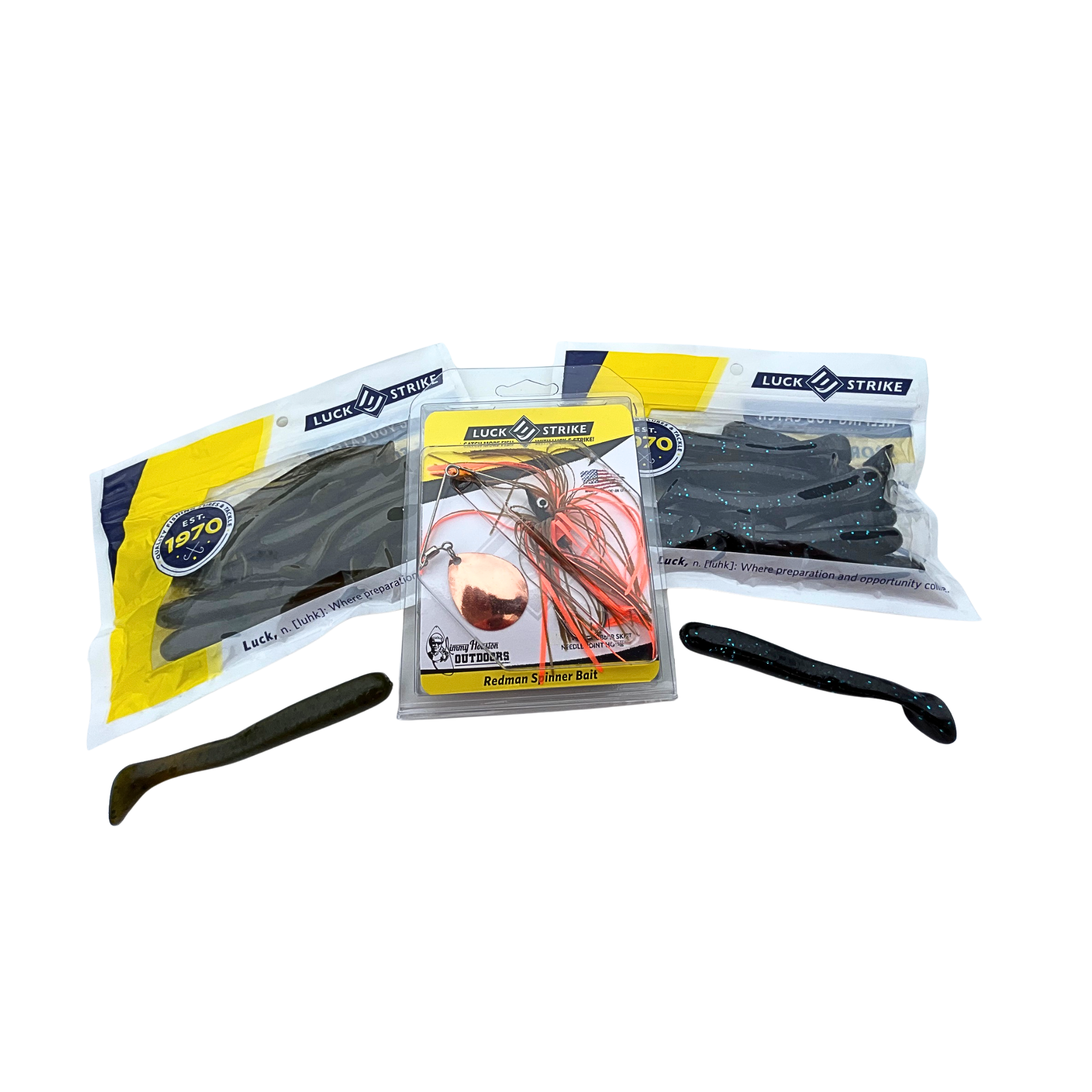 Luck-E-Strike "Master Legacy" Bundle – (1) Redman Spinnerbait + (2) Paddle Tail Packs