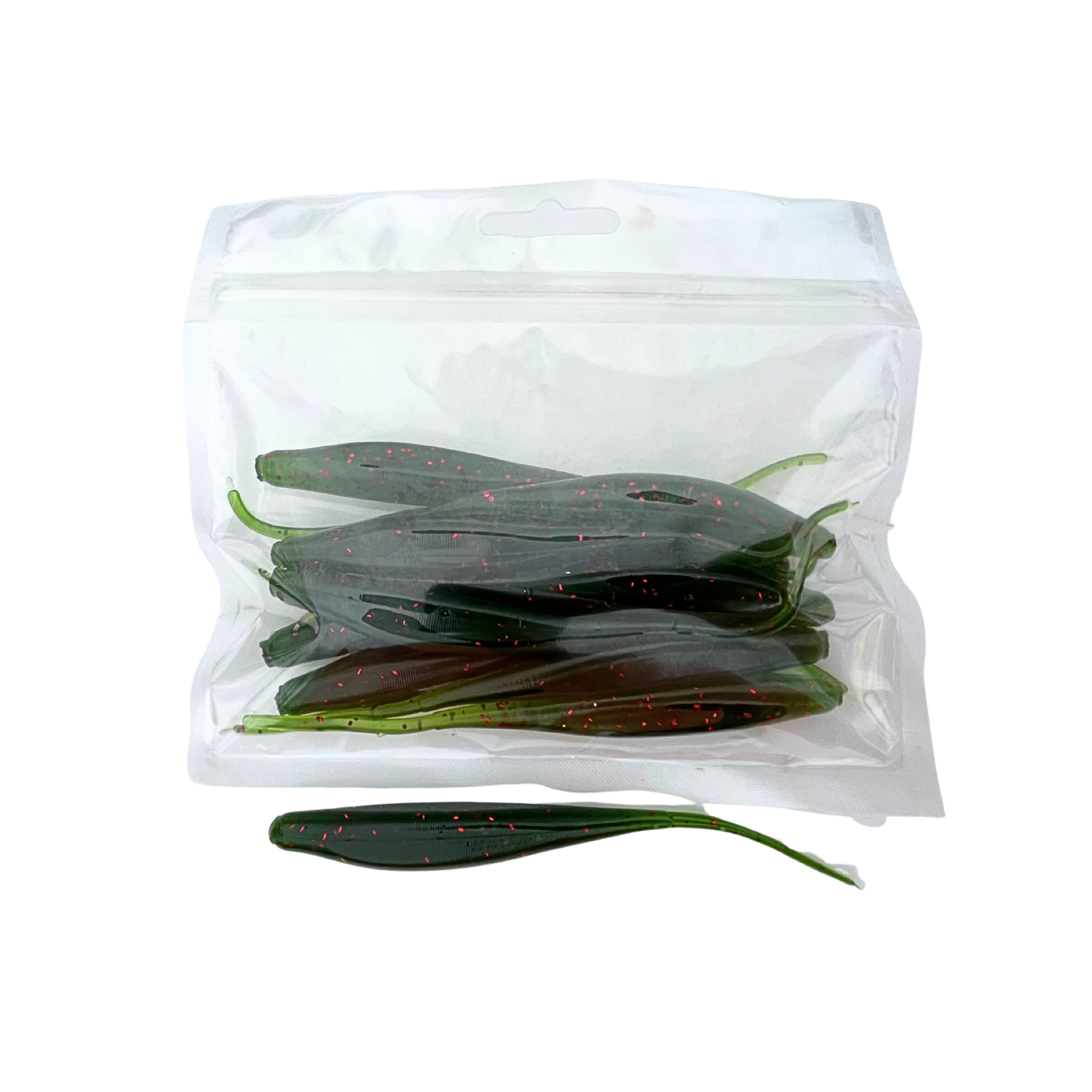 Scouted Stock: "Emerald Stinger" 5" Finesse Shad (10ct)