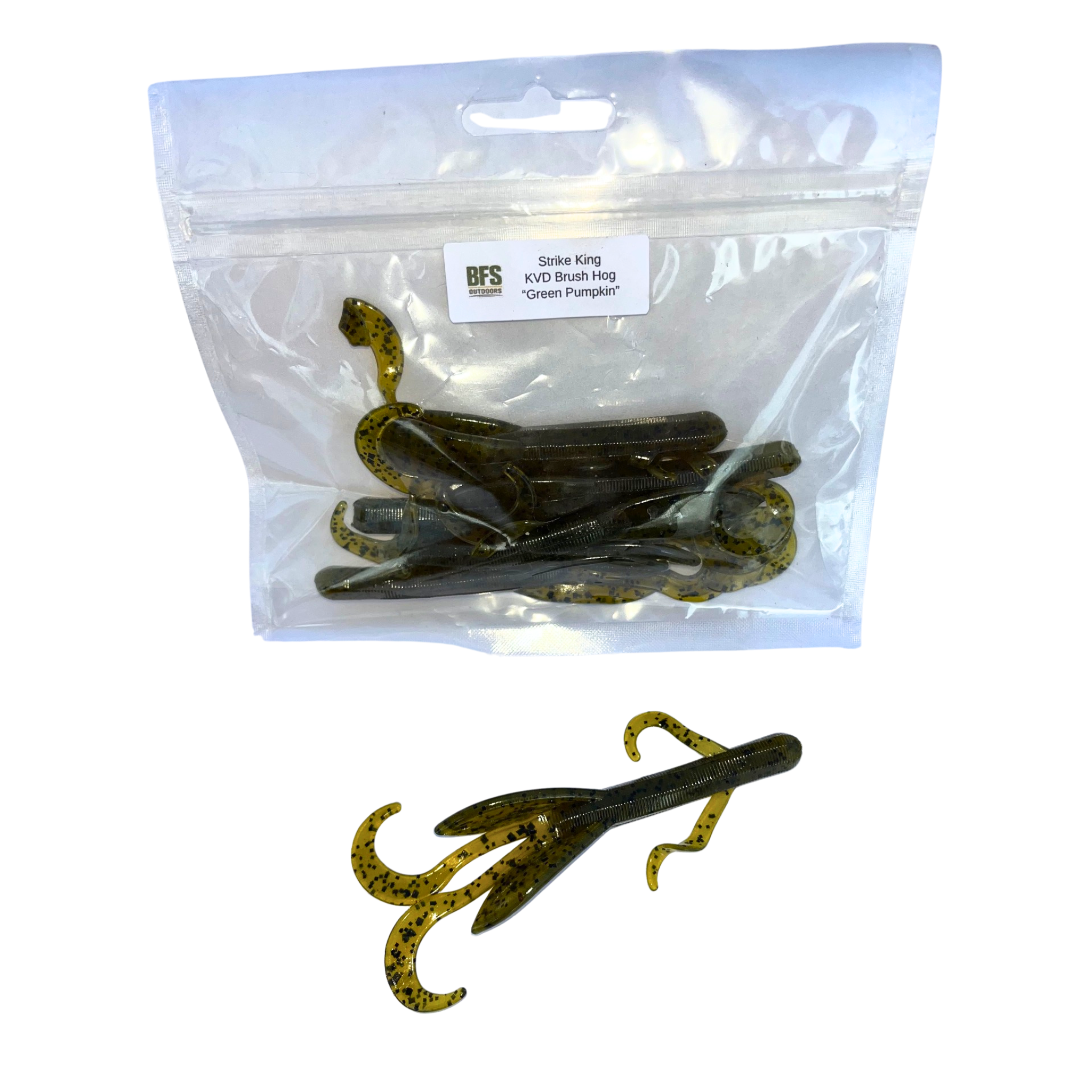 Scouted Stock: Strike King KVD Brush Hog- (6ct) (Green Pumpkin)