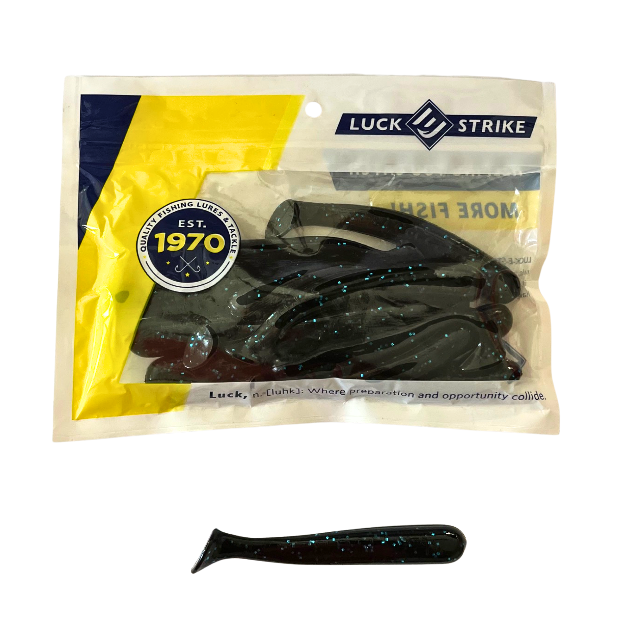 Scouted Stock: Luck-E-Strike "Electric Midnight" Paddle Tail – Pro Swimbait (12pk)