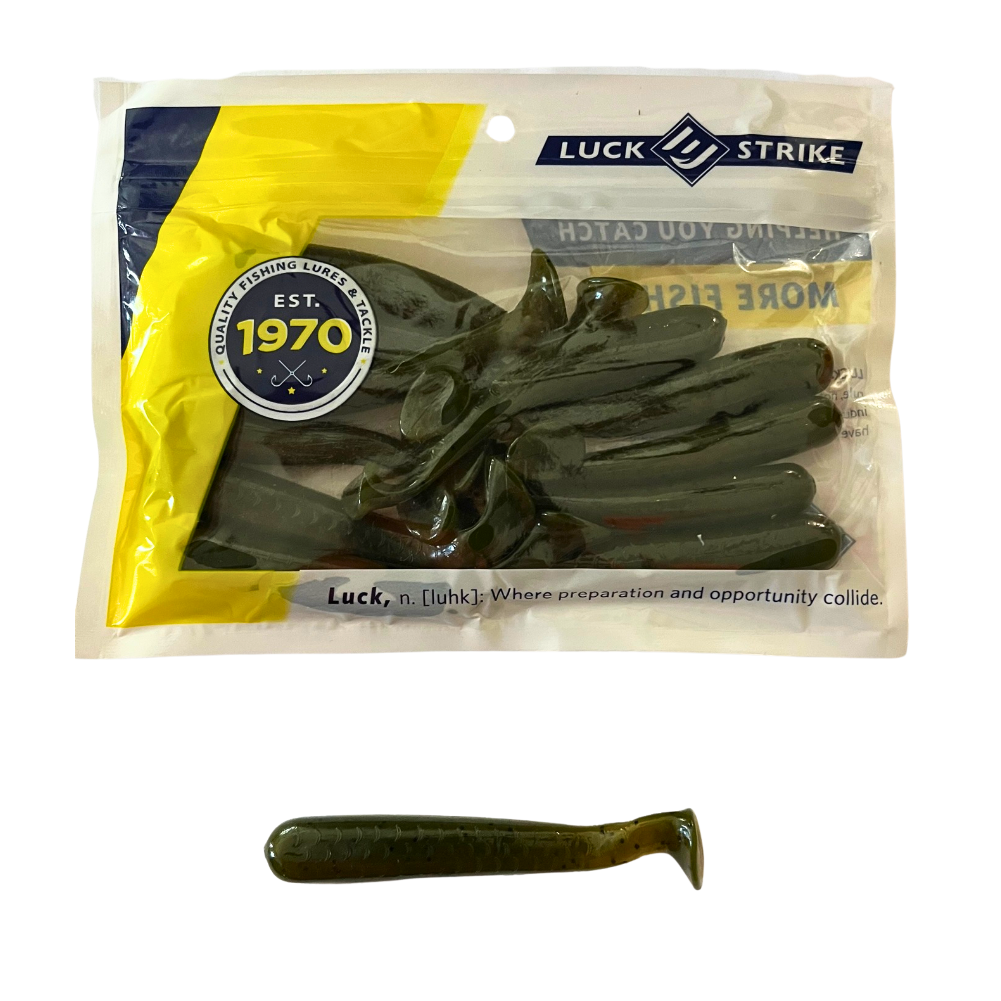 Legacy Stock: Luck-E-Strike "Pond Scum" Paddle Tail – 12pk RARE/DISCONTINUED Color